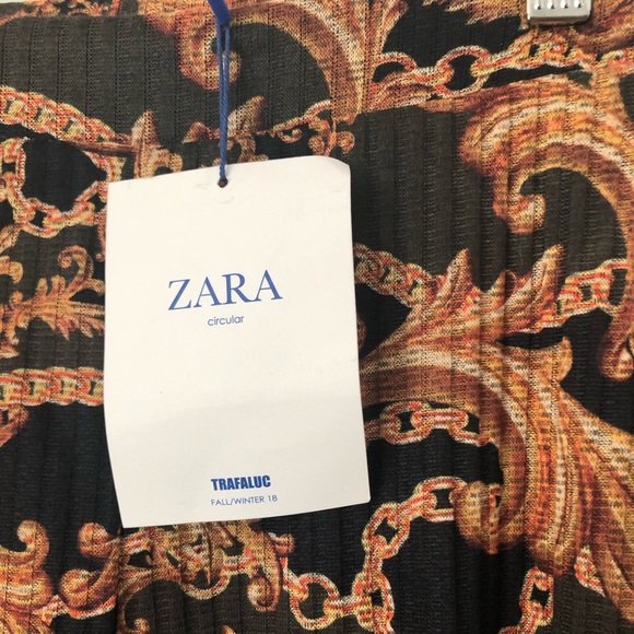 New Zara Trafalu Wide leg chain-link pants - Picture 7 of 8